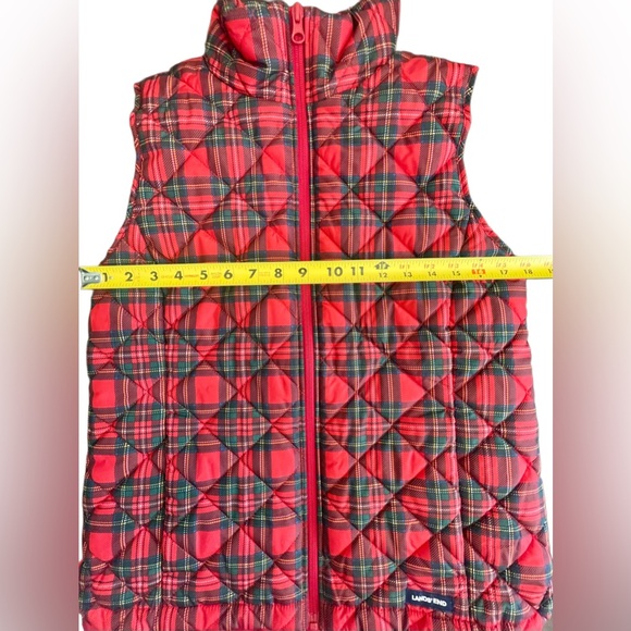 Lands' End Women's Quilted Puffer Vest Plaid, Full Zip, Pockets, Size XS - Picture 6 of 10